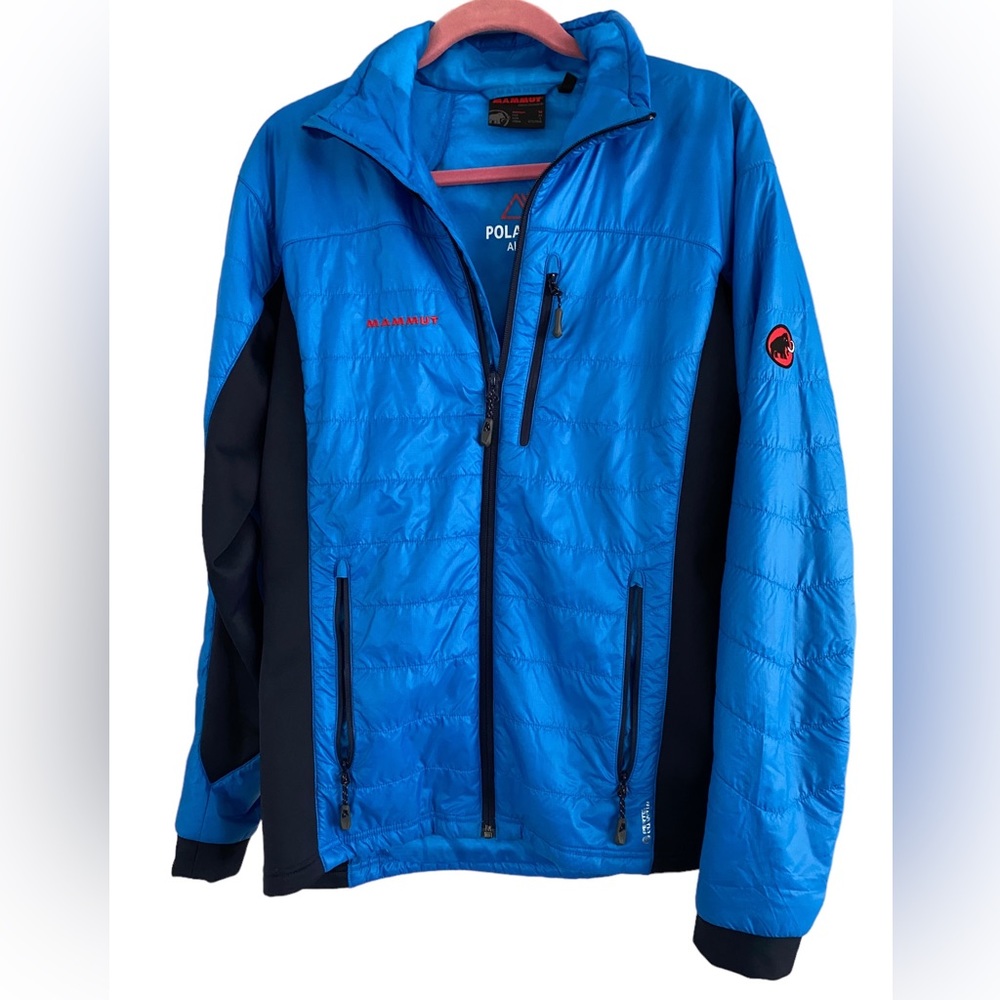 Mammut Guye Insulated Jacket Blue Quilted Puffer Alpha Swiss Polartec sz medium